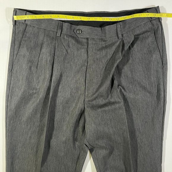 Perry Ellis - Portfolio - Men's Size 40/32 - Grey Dress Pants - Cuff Hem Pleated - Picture 7 of 10